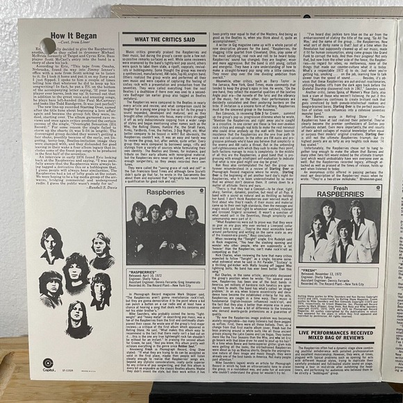 Raspberries' Best Vinyl Record Eric Carmen 1976 Capitol Records Shrink ST-11524 - Picture 3 of 11